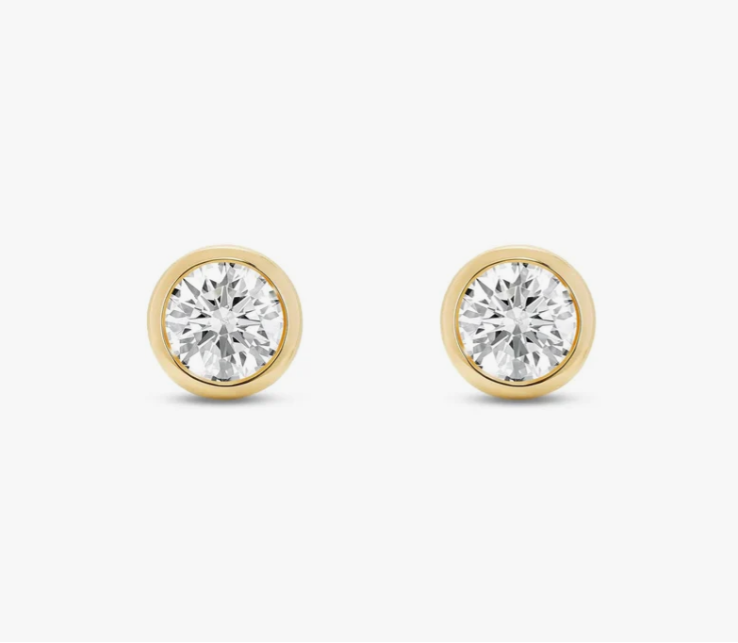 5.00 CTW Lab-Grown Bezel-Set Diamond Studs