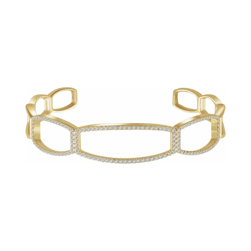 Peek-a-Boo Solid Gold and Diamond Cuff