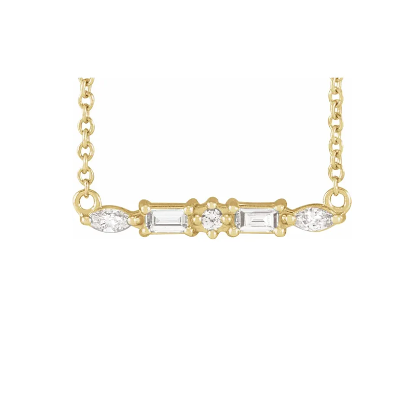 Art-Deco Diamond Bar Necklace