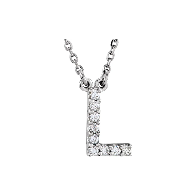 Diamond Initial Necklace in 14K Gold