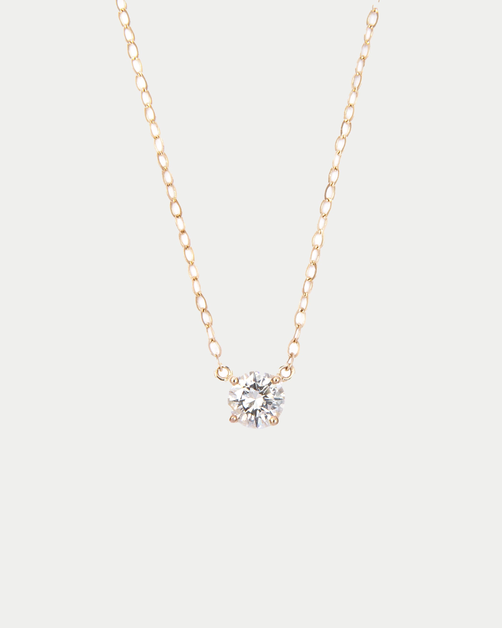 Never Alone Solitaire Diamond Pendant in 14K Gold