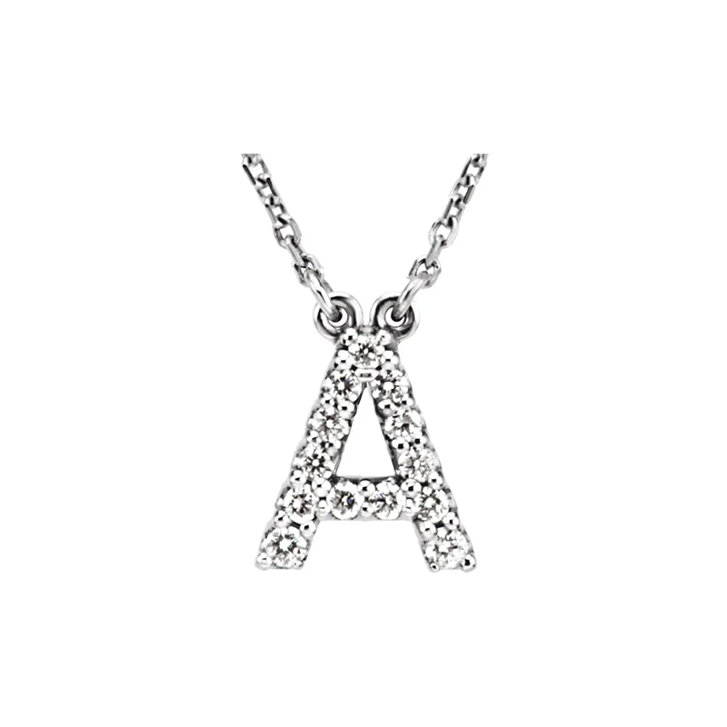 Diamond Initial Necklace in 14K Gold