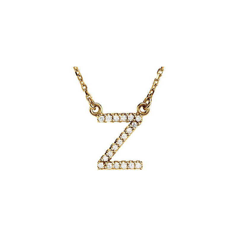 Diamond Initial Necklace in 14K Gold