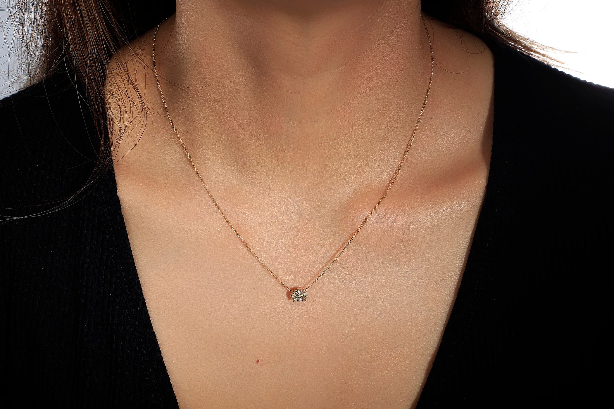 Gorgeous 1.01 Oval Diamond Pendant